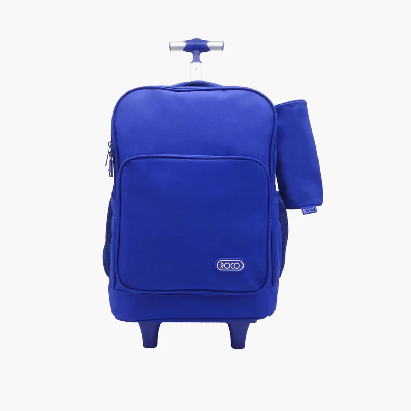 ROCO Solid Blue Trolley Backpack for Kids